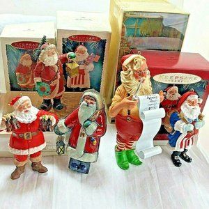 Lot 5 Hallmark Christmas Ornaments Mixed Santas